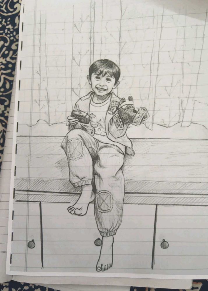 Charming Sketch of a Young Boy