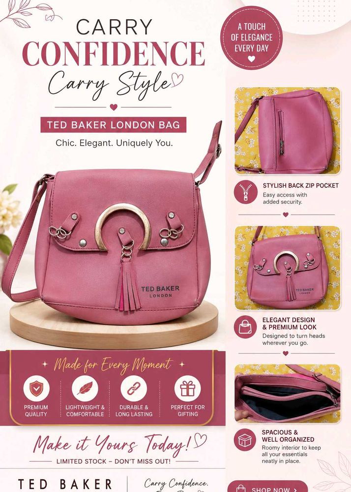 Chic Pink Ted Baker London Sling Bag