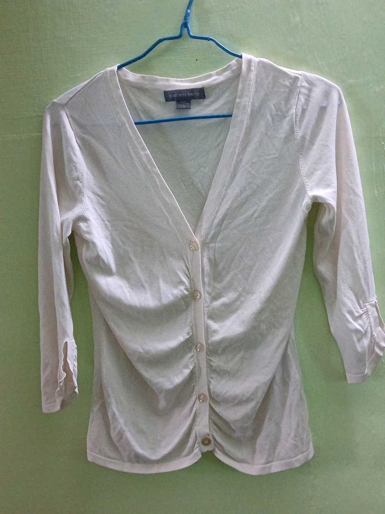 Vintage Elegant Ruched Cardigan