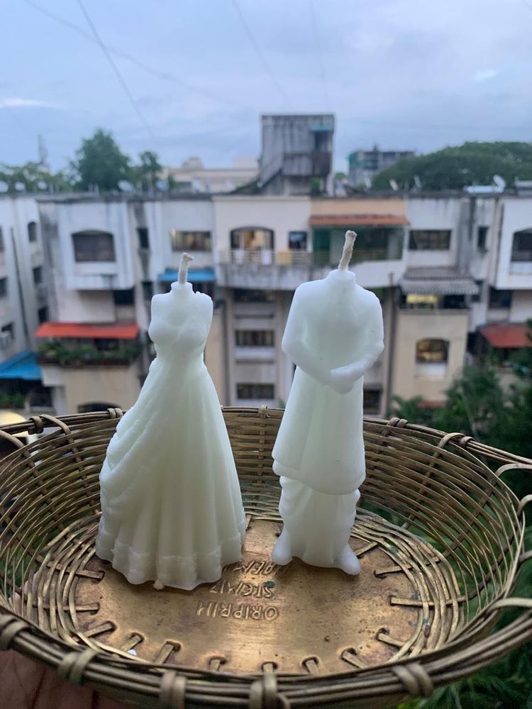 Unique Wedding Couple Candle Set