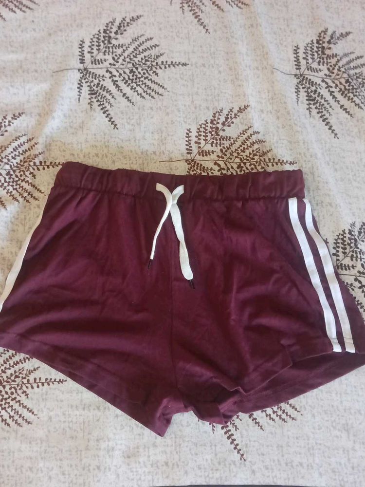 Burgundy Sporty Shorts