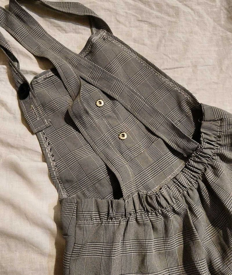 Plaid Shortalls Jumpsuit
