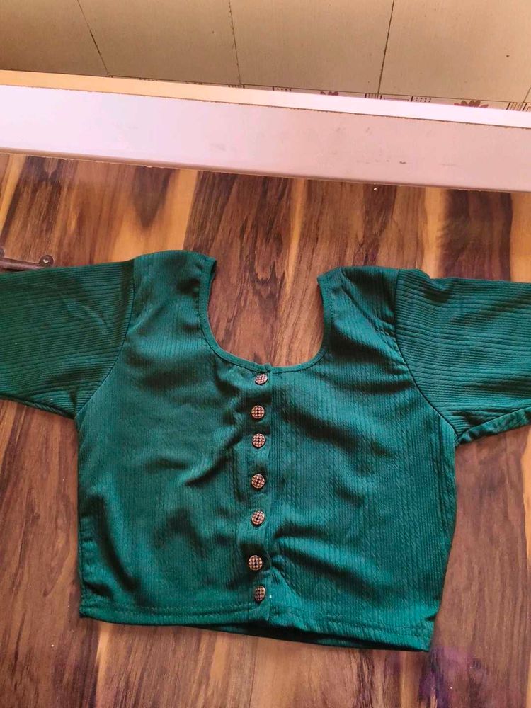 Emerald Green Textured Blouse
