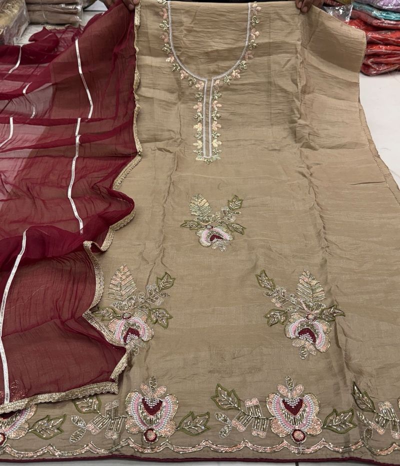 Embroidered Kurta Set with Dupatta
