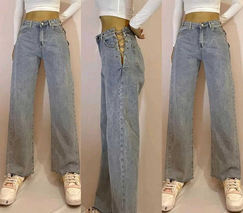 Korean Inspired Highwaisted Chained Jeans