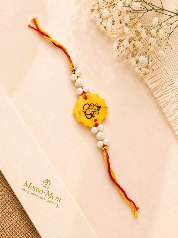 Handmade Rakhi with Ganesha Charm