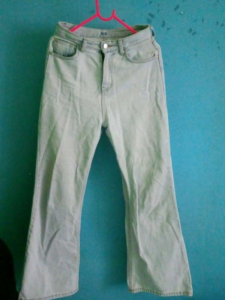 Light Wash Flared Denim Jeans
