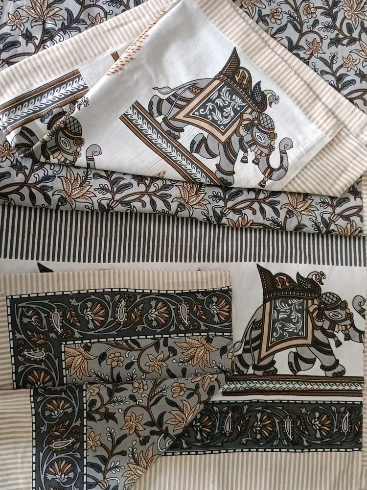double bed pure cotton beautiful jaipuri bedsheet
