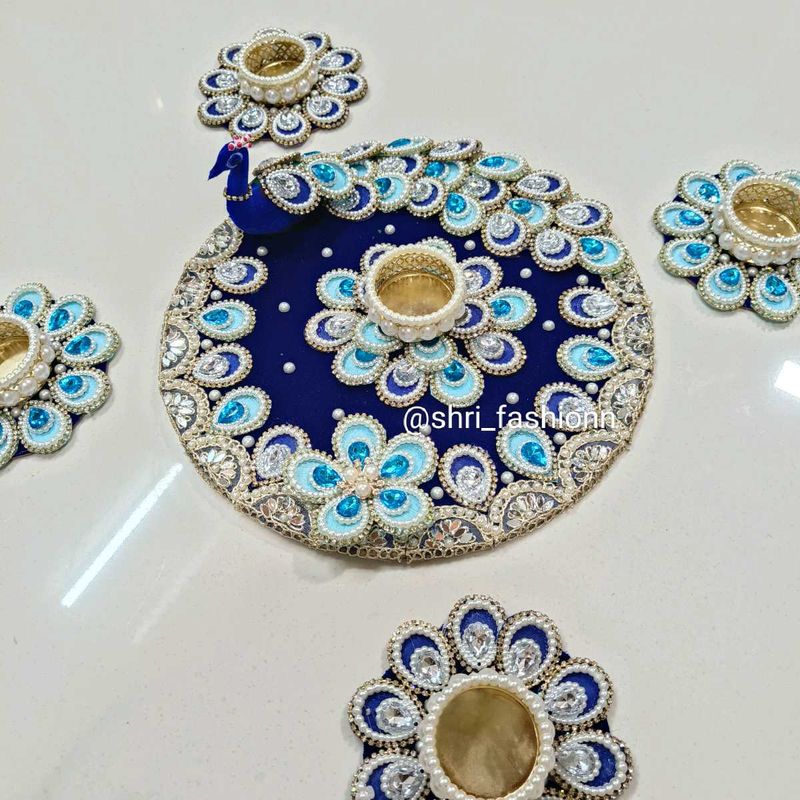 Decorative Peacock Tealight Holder Set