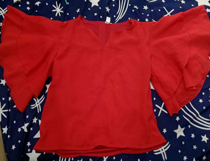Womens Red Crop Top