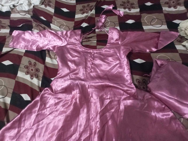 Elegant Pink Silk Kurta Set