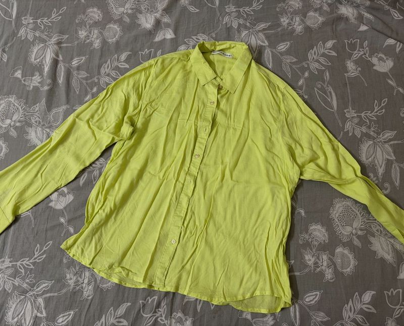 Lime Green Button-Up Shirt