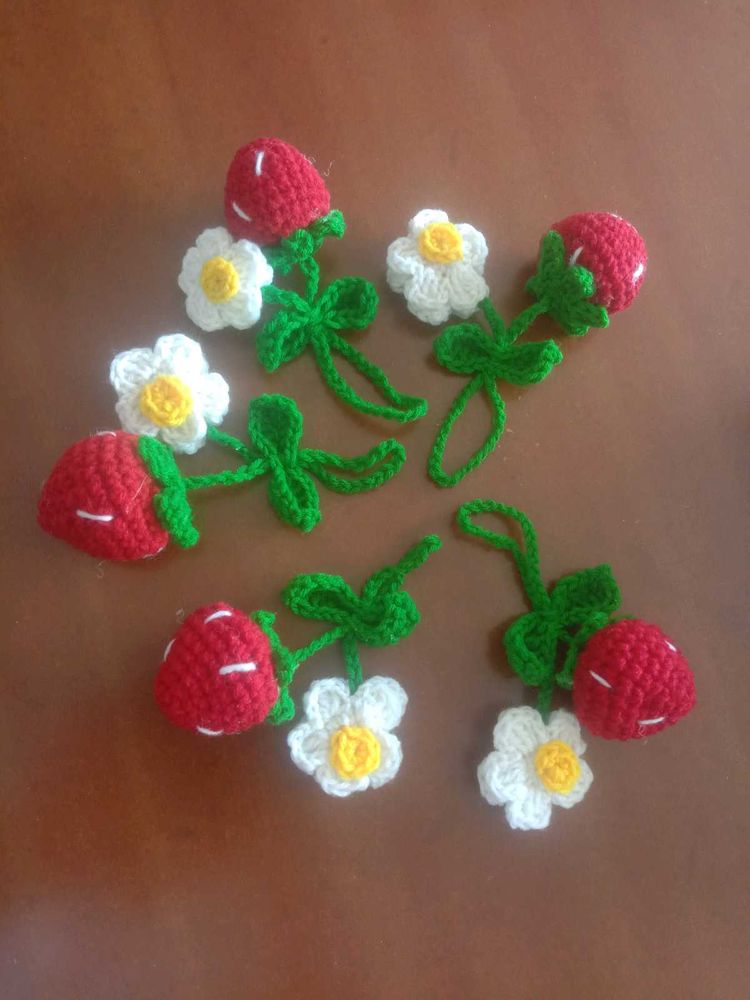 Handmade Crochet Strawberry keychain