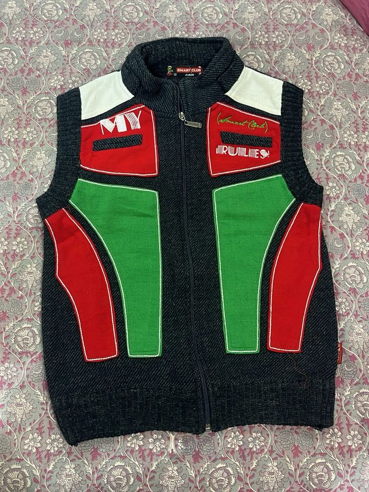 Vibrant Color Block Zip-Up Vest