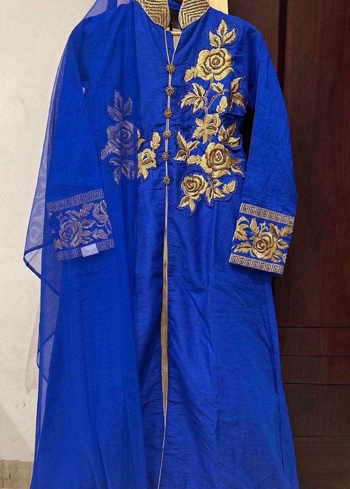 L/xl/xxl Brand New Blue Embroidered Kurta Only