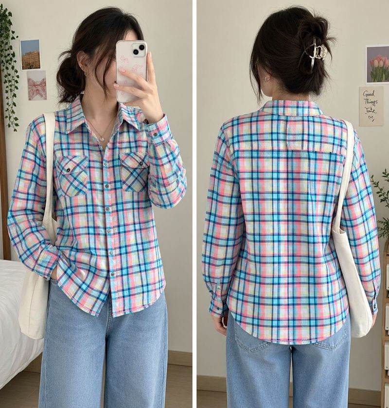 Casual Plaid Long Sleeve Shirt