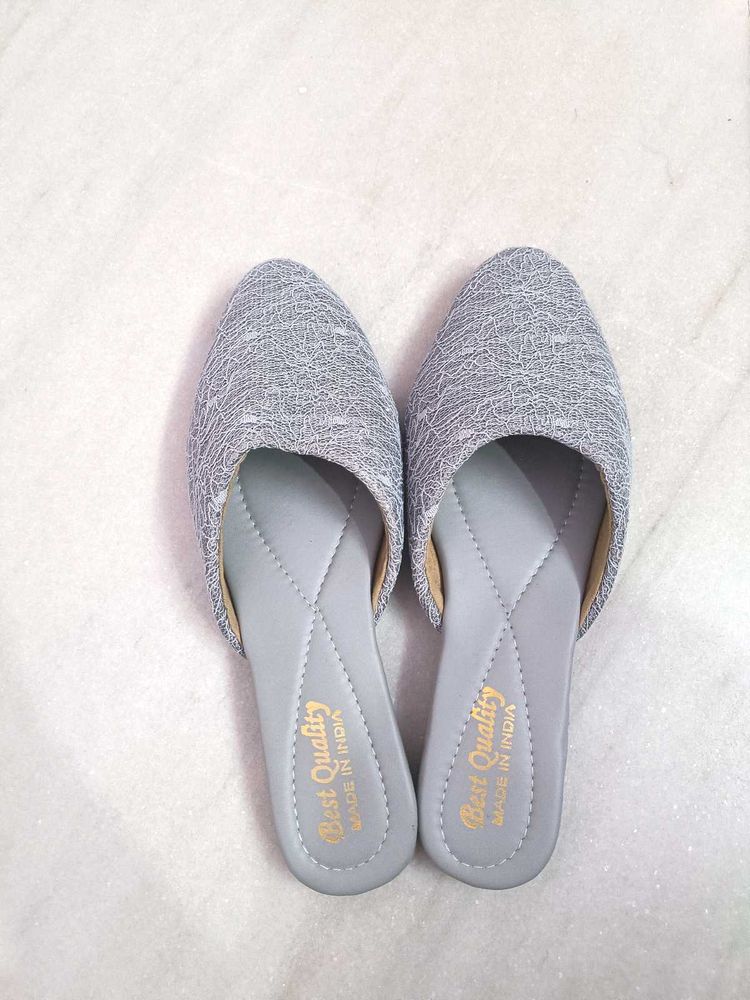 Stylish Grey Jutti Style Flats