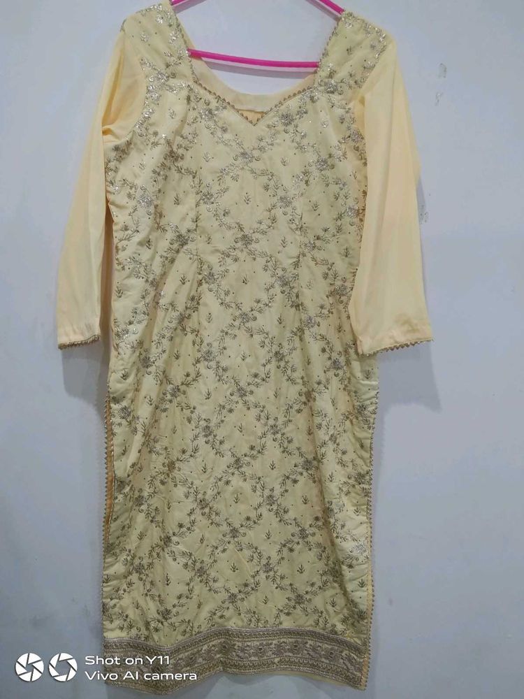 Elegant Yellow Embroidered Kurta set