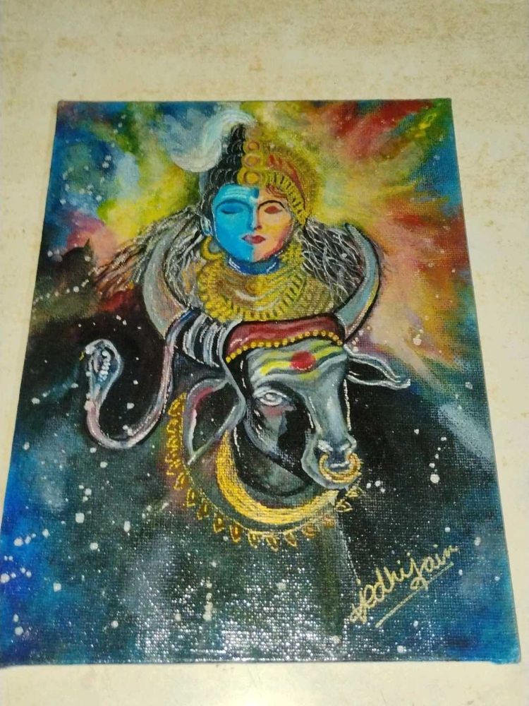 Lord Shiva &amp; Nandi Painting