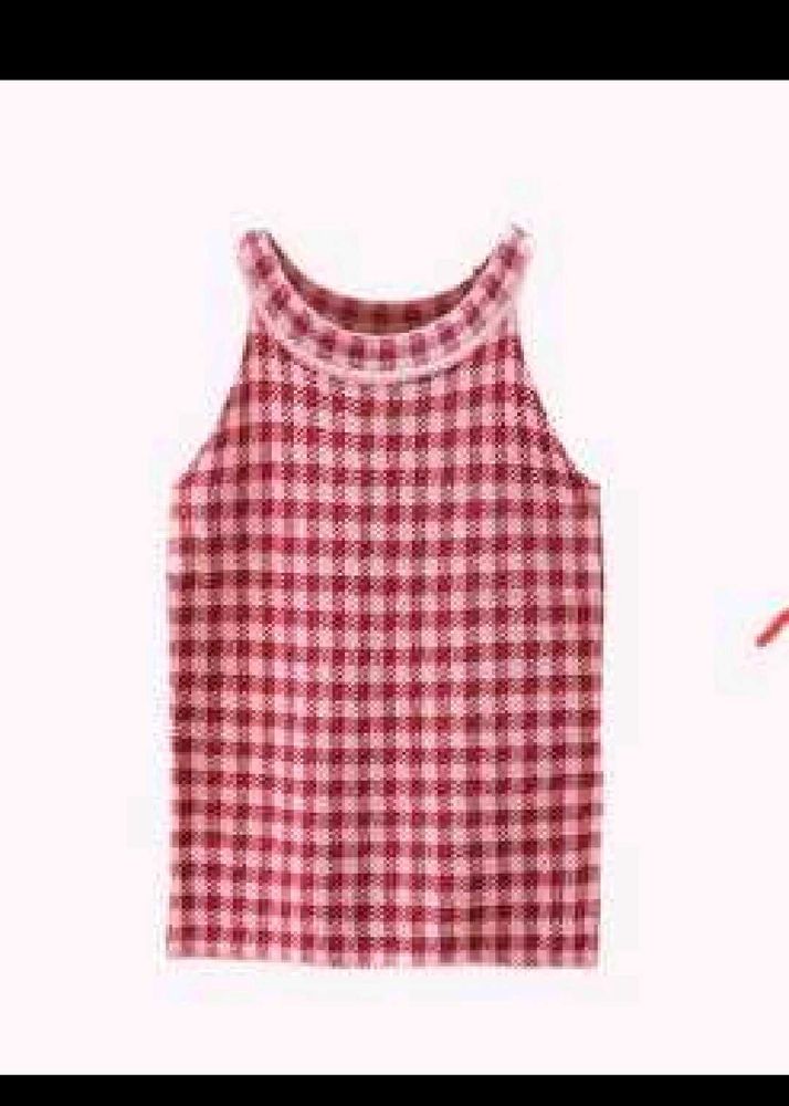 Girls' Plaid Sleeveless Top