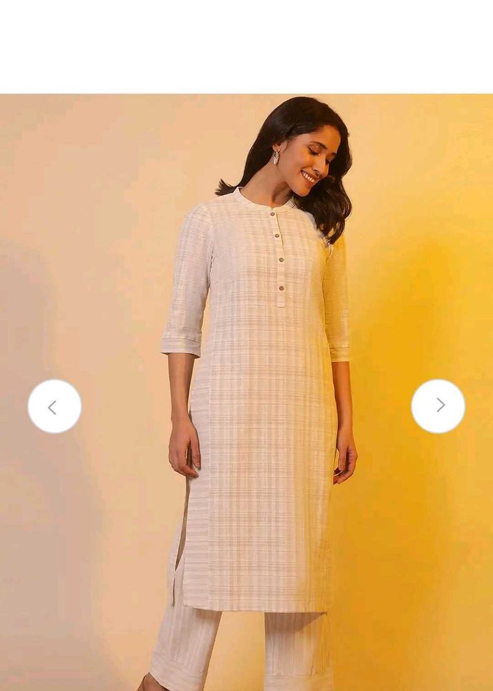 aurelia Classic Beige Checkered Kurta