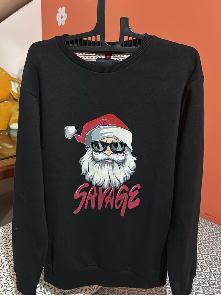 Santa Graphic Print Sweatshirt
