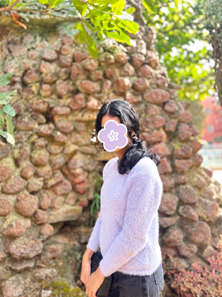 Soft Fuzzy ice blue Sweater