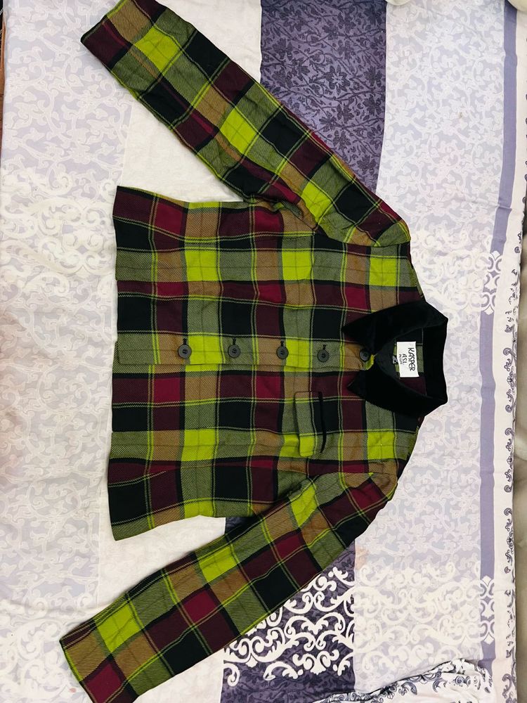 Checkered Cropped coat