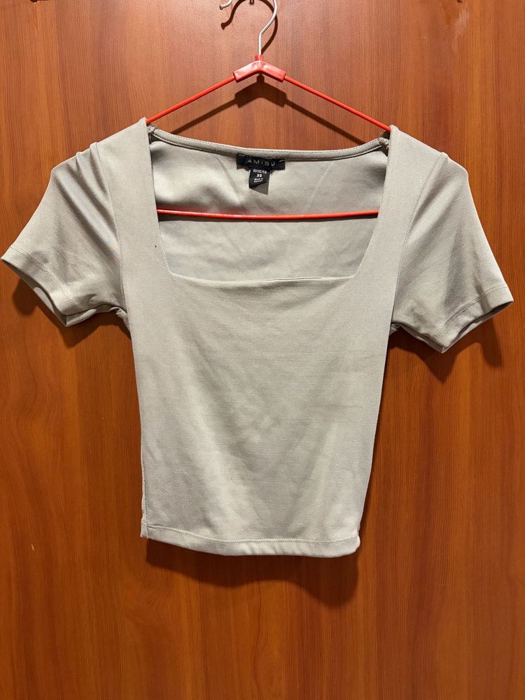 Square Neck Cropped Top🎀 (Amisu)