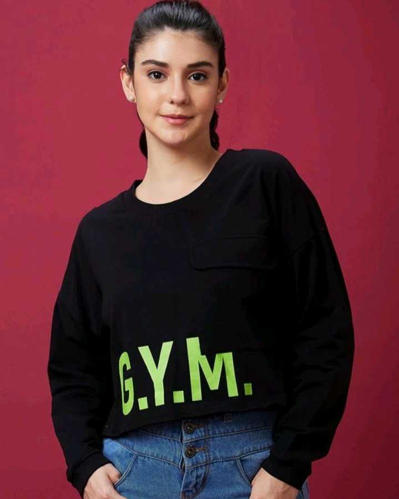 Black GYM Crop Top S size