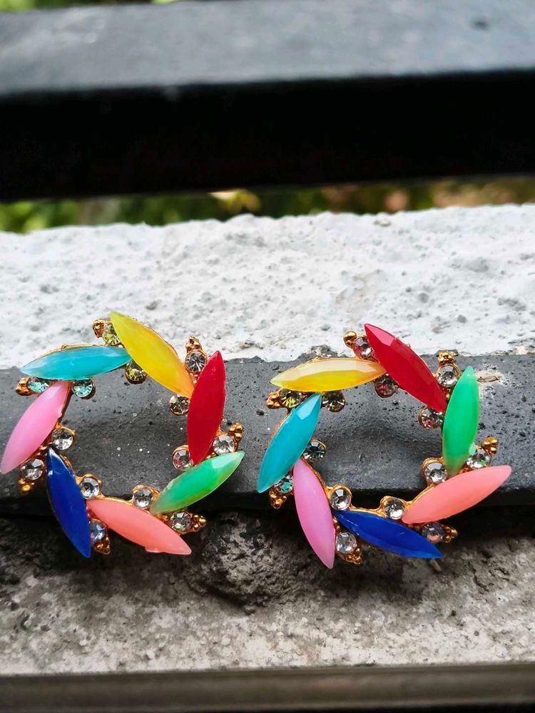 Vibrant Colourful Hoop Earrings