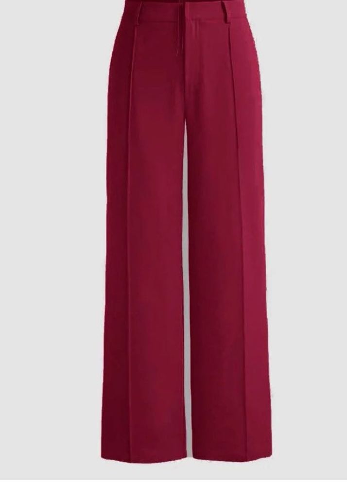 Maroon Wide Leg Trousers