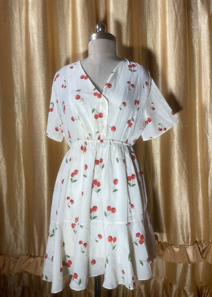 women cherry printed dress❤️