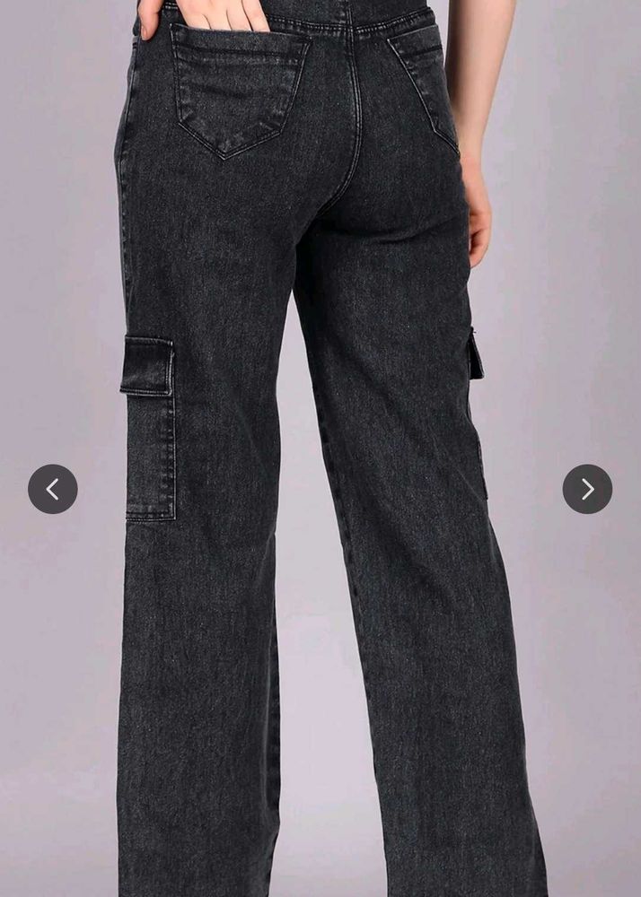 Acid Wash Cargo Jeans
