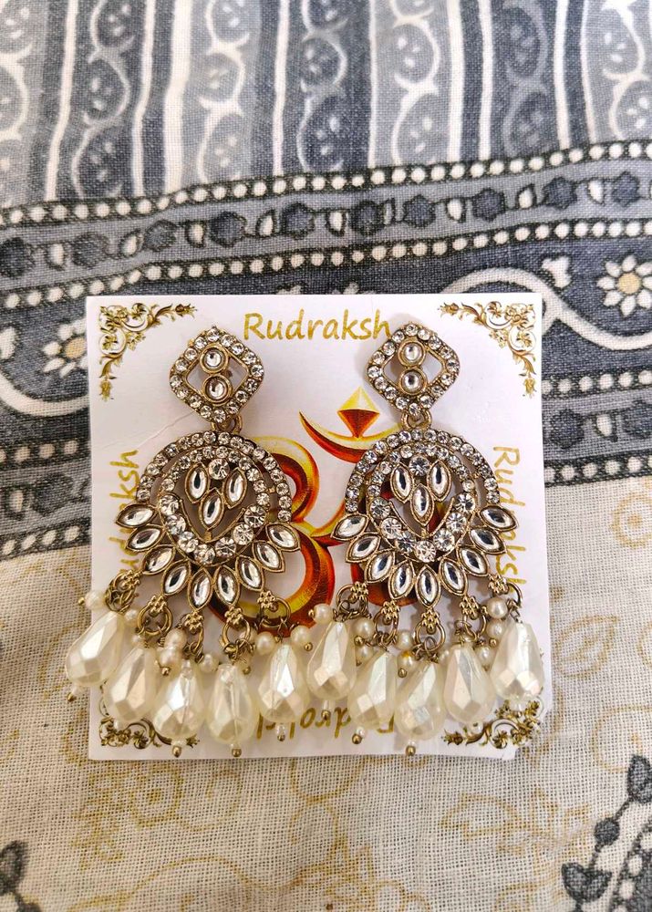 Elegant White Pearl Earrings