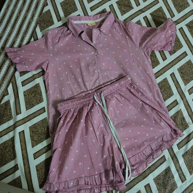 Cute Polka Dot Night Suit