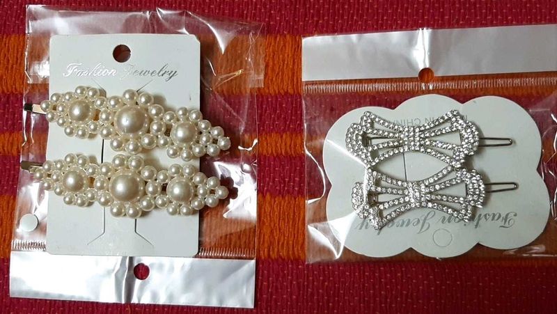 Elegant Pearl &amp; Rhinestone Hair Clips