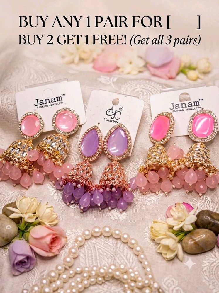 Janam &amp; Ashapura Earrings - Buy 2 Get 1 Free!