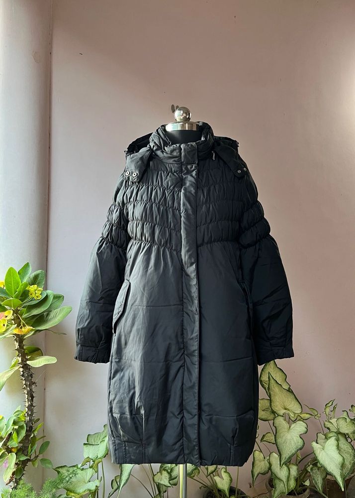 long black puffer jacket