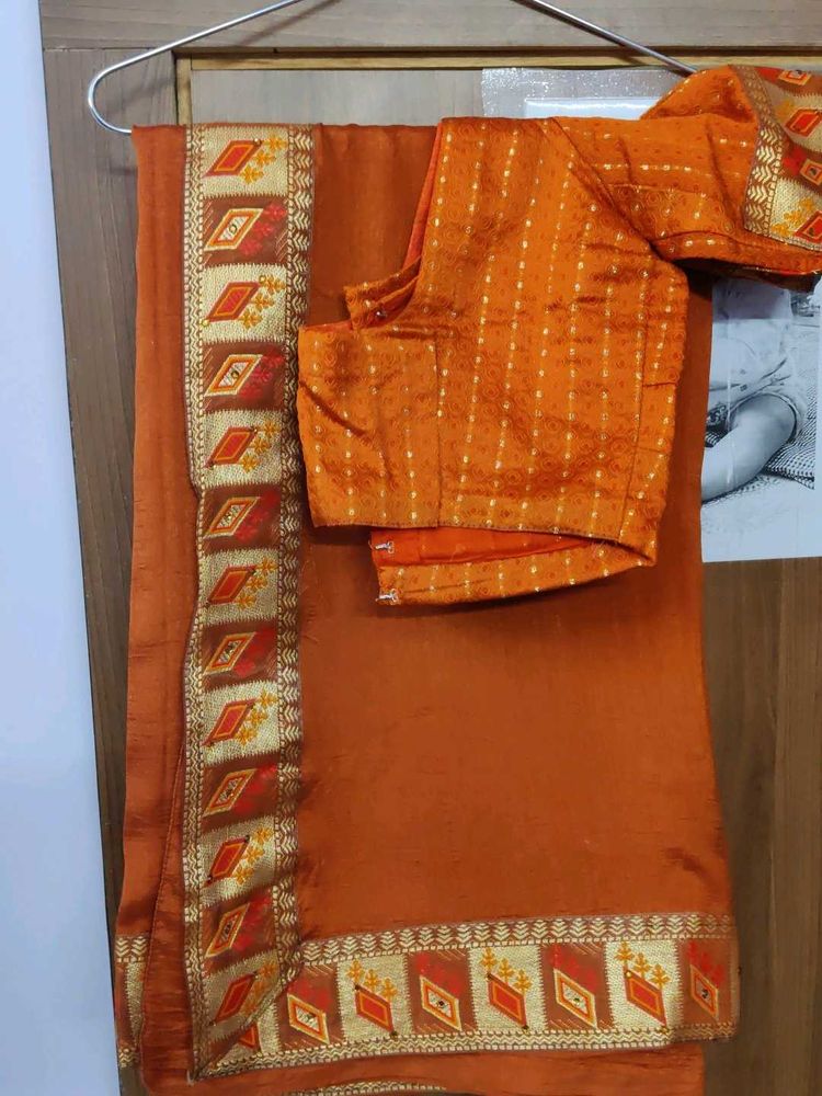 Elegant Brown Saree with Blouse