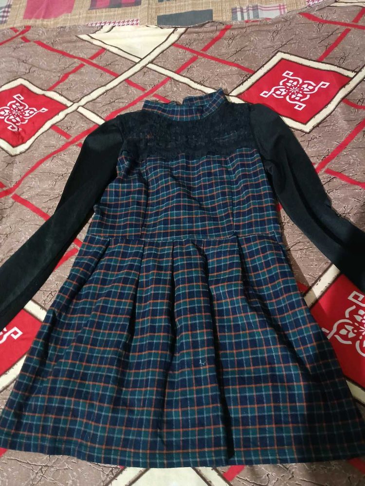 Plaid Long Sleeve Dress