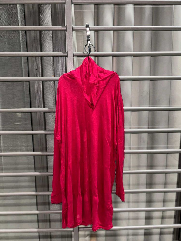 Bright Pink Long Sleeve turtle neck dress