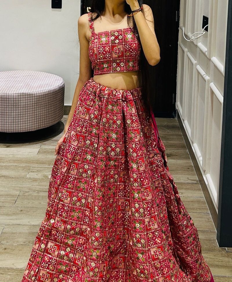 Stunning pink Embroidered Lehenga Set