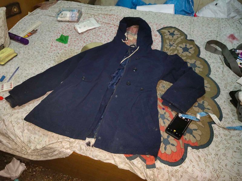 Navy Blue Hooded Jacket