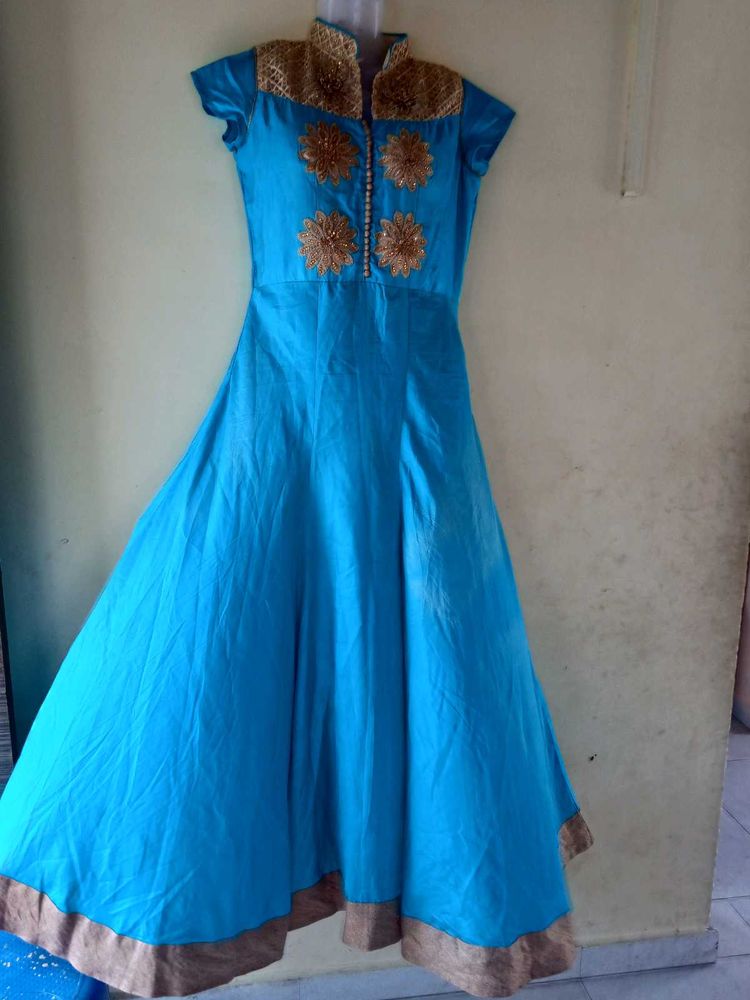 Beautiful Blue Embroidered Gown