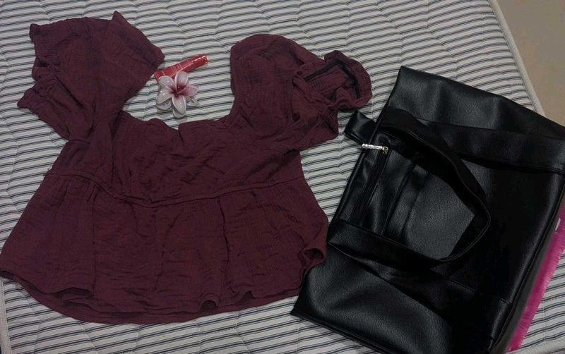 beautiful maroon top