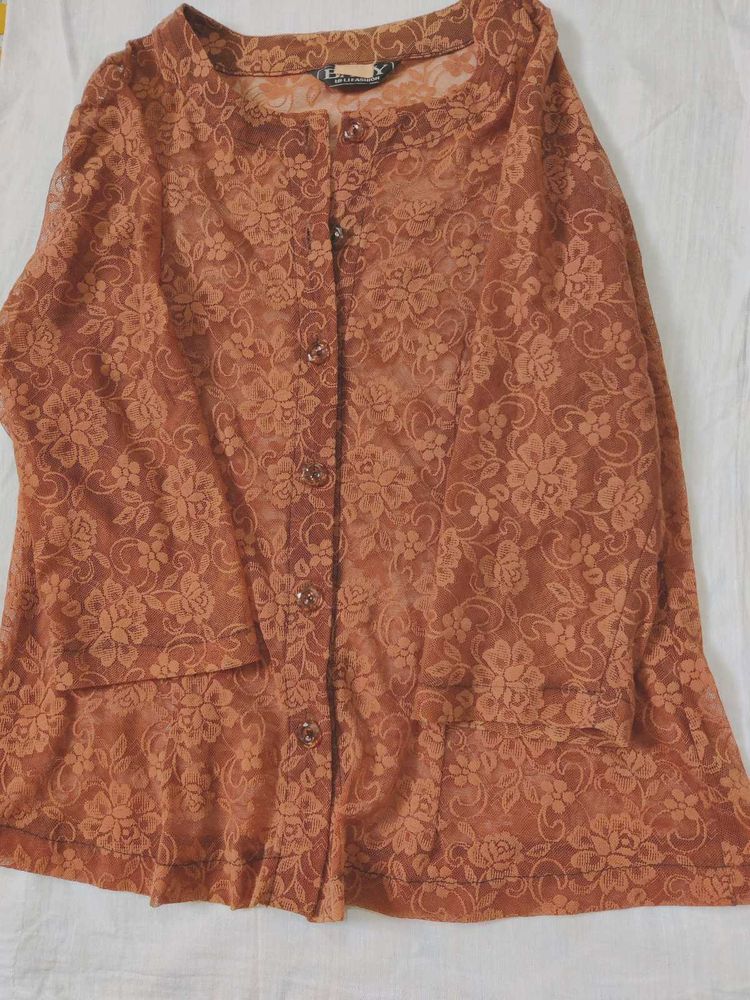 Floral Lace Button-Up Top
