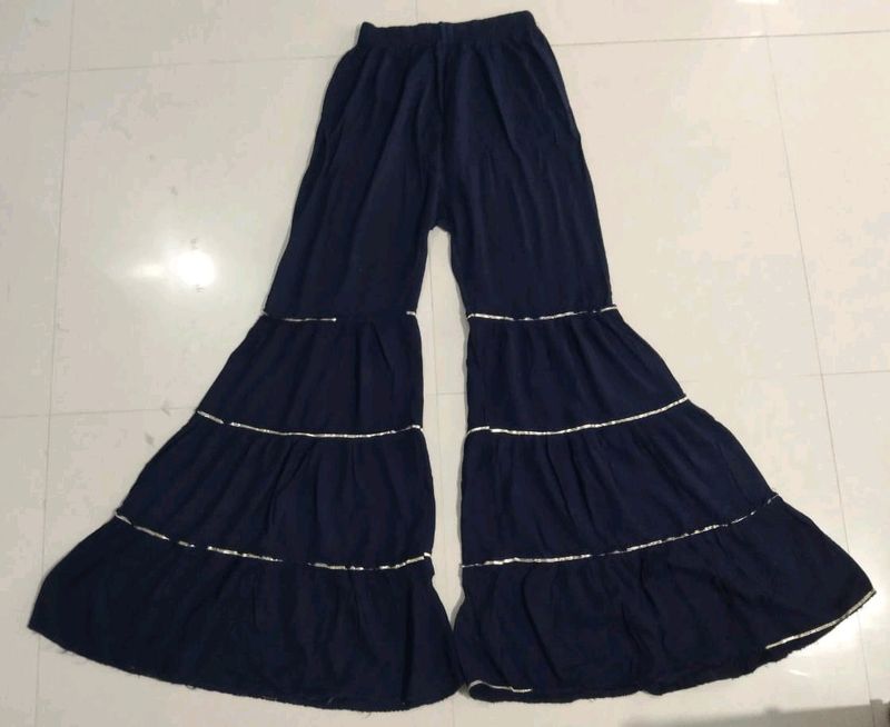 Cotton Navy Blue Sharara