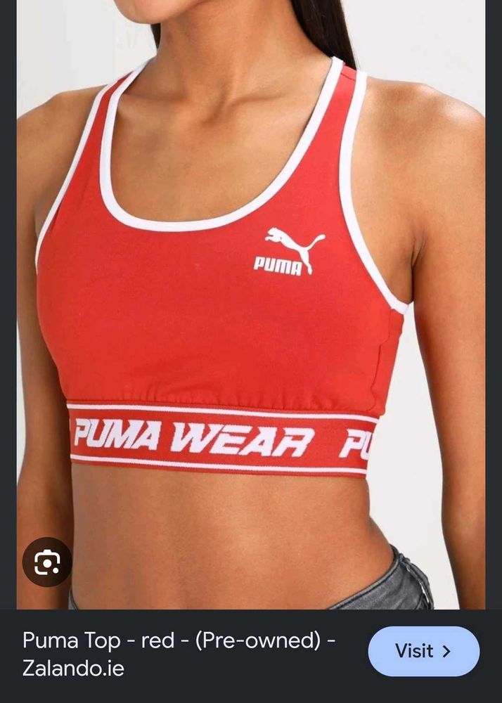 Puma Red Sports Bra Top