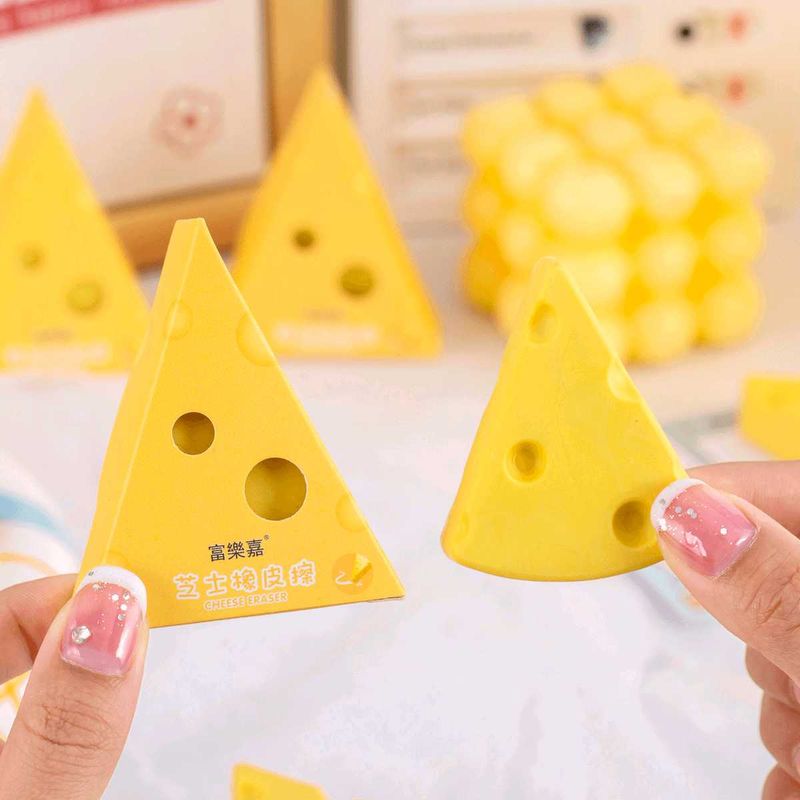 Cheese Block Erasers (Pack Of 2)